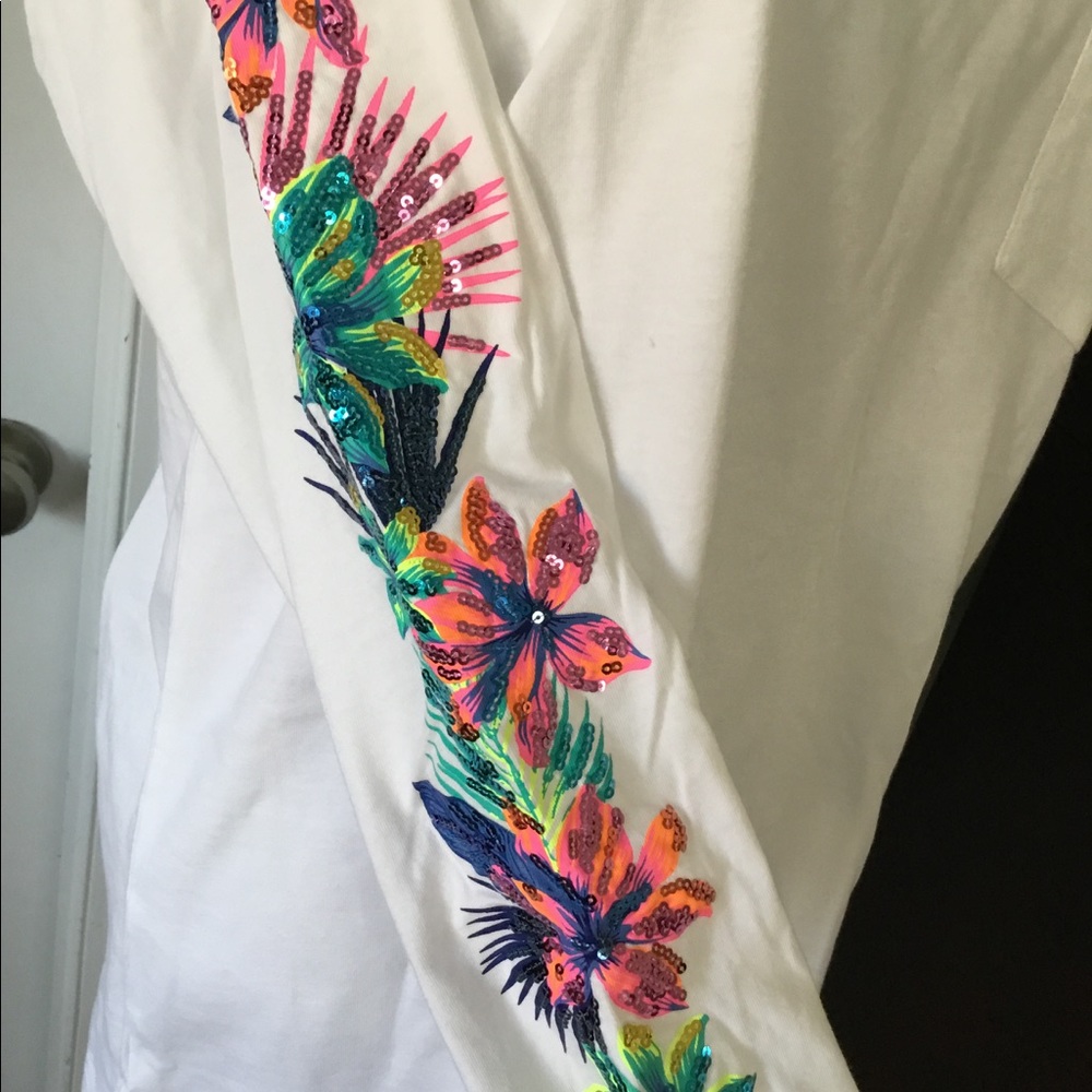 VS Pink XSCampus Tee Tropical Bling - Picture 2 of 6